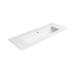 PURA lavabo en céramique Slim 122x46cm, blanc ExtraGlaze