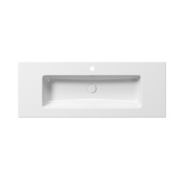 PURA lavabo en céramique Slim 122x46cm, blanc ExtraGlaze