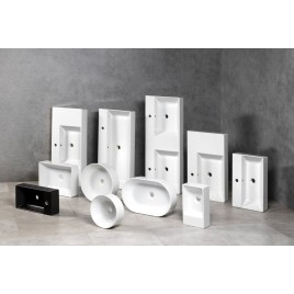 KUBE X lavabo en céramique 100x47cm, noir mat