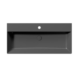 KUBE X lavabo en céramique 100x47cm, noir mat