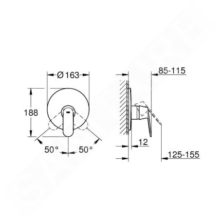 Grohe Eurosmart Cosmopolitan - Mitigeur de douche encastré, chrome 19383000