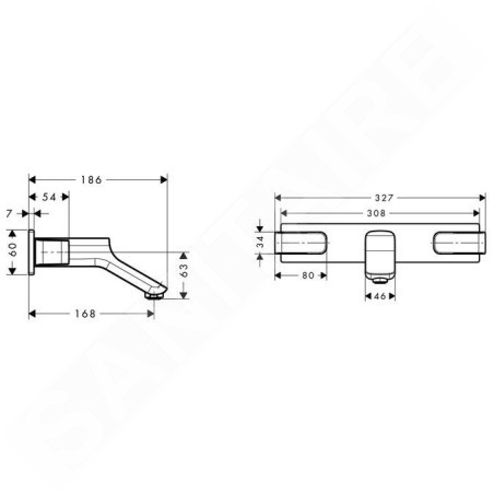 Axor Urquiola - Mitigeur de lavabo encastré, avec garniture de vidage, chrome 11042000