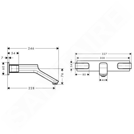 Axor Urquiola - Mitigeur de lavabo encastré, avec garniture de vidage, chrome 11043000