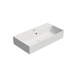 KUBE X lavabo en céramique 70x37cm, blanc mat