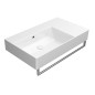 KUBE X lavabo en céramique 80x47cm, plateau droit, pas de trou de robinet, blanc ExtraGlaze KUBE X lavabo en céramique 80x47cm, plateau droit, pas de trou de robinet, blanc ExtraGlaze