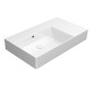 KUBE X lavabo en céramique 80x47cm, plateau droit, pas de trou de robinet, blanc ExtraGlaze KUBE X lavabo en céramique 80x47cm, plateau droit, pas de trou de robinet, blanc ExtraGlaze