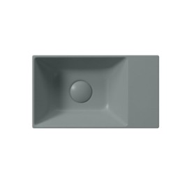 Lavabo en céramique KUBE X 40x23cm, sans trou pour robinet, droite/gauche, agave mat