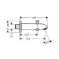 Hansgrohe Talis S2 - Tuyau d’écoulement de baignoire E avec commutateur de 152 mm, chrome 13423000