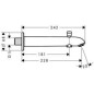 Hansgrohe Talis S2 - Tuyau d’écoulement de baignoire E avec commutateur de 228 mm, chrome 13424000