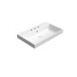 NUBES lavabo en céramique 80x50cm, 3 trous de robinet, blanc ExtraGlaze