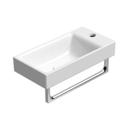 NUBES lavabo en céramique 50x25cm, droite/gauche, blanc ExtraGlaze