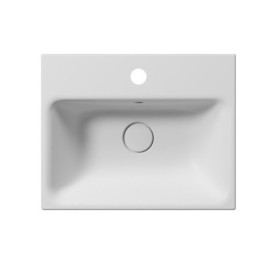 NUBES lavabo en céramique 50x40cm, blanc mat