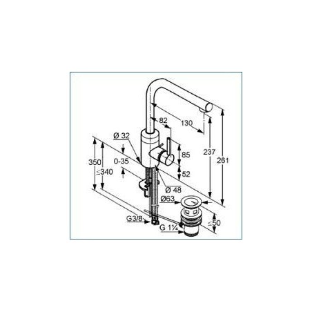 Kludi Bozz - Mitigeur de lavabo, chrome 382940576