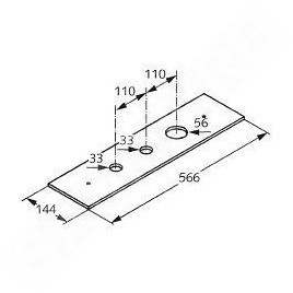 Kludi Accessoires - Trappe de visite pour robinet de baignoire 3 trous, chrome 1602405
