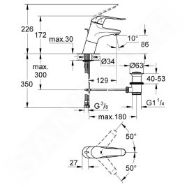 Grohe Euroeco Special - Mitigeur de lavabo à levier, chrome 32766000
