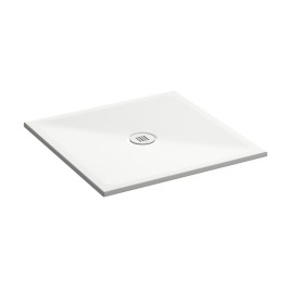 Plateau de douche en céramique 80x80x2cm, blanc mat