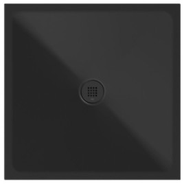 Plateau de douche en céramique carré 90x90x2cm, noir mat
