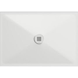 Plateau de douche en céramique rectangulaire 100x70x2cm, blanc mat
