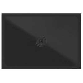 Plateau de douche en céramique rectangulaire 100x70x2cm, noir mat