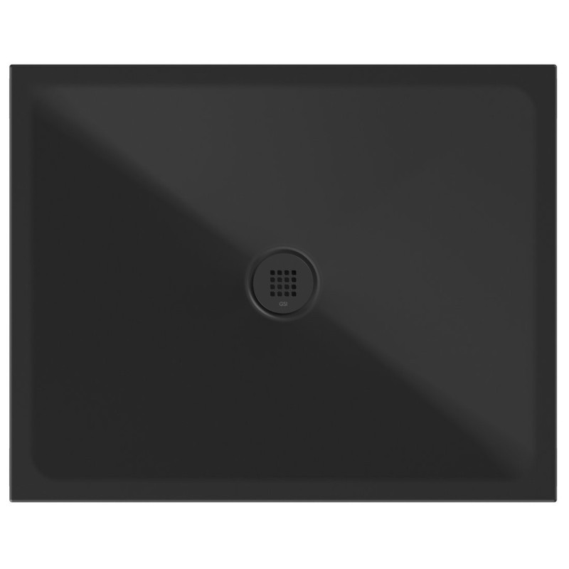 Plateau de douche en céramique rectangulaire 100x80x2cm, noir mat Plateau de douche en céramique rectangulaire 100x80x2cm, noir mat