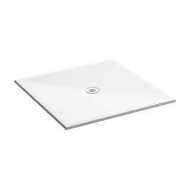 Plateau de douche en céramique carré 100x100x2cm, blanc mat