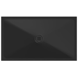 Plateau de douche en céramique rectangulaire 120x70x2cm, noir mat