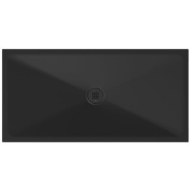 Plateau de douche en céramique rectangulaire 140x70x2cm, noir mat