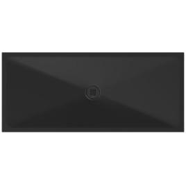 Plateau de douche en céramique rectangulaire 160x70x2cm, noir mat