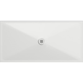 Plateau de douche en céramique rectangulaire 160x80x2cm, blanc mat