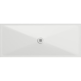 Plateau de douche en céramique rectangulaire 170x70x2cm, blanc mat
