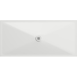Plateau de douche en céramique rectangulaire 170x80x2cm, blanc mat