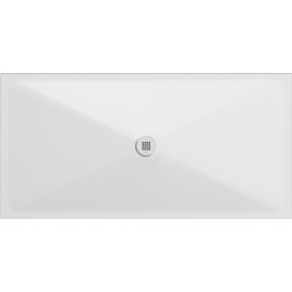 Plateau de douche en céramique rectangulaire 180x90x2cm, blanc mat