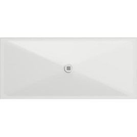 Plateau de douche en céramique rectangulaire 200x90x2cm, blanc mat