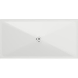 Plateau de douche en céramique rectangulaire 200x100x2cm, blanc mat