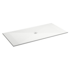 Plateau de douche en céramique rectangulaire 200x100x2cm, blanc mat