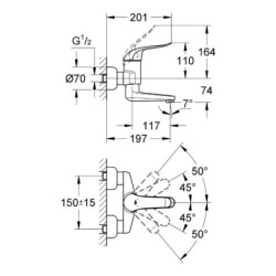 Grohe Euroeco Special - Mitigeur de lavabo à levier, chrome 32767000