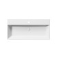 KUBE X lavabo en céramique 100x47cm, bord inférieur groud, tapis blanc