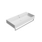 KUBE X lavabo en céramique 100x47cm, bord inférieur groud, tapis blanc