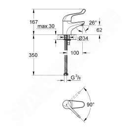 Grohe Euroeco Special - Mitigeur de lavabo à levier, chrome 32789000