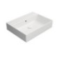 KUBE X lavabo en céramique 60x47cm, bord inférieur groud, pas de trou de robinet, blanc mat