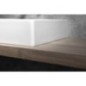 KUBE X lavabo en céramique 60x47cm, bord inférieur groud, pas de trou de robinet, blanc mat