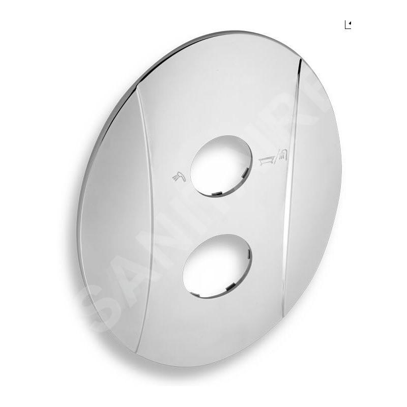 Novaservis Box encastré - Rosace de recouvrement pour unité de base avec interrupteur, chromée KRYT0050RA,0