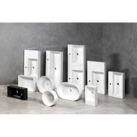 KUBE X lavabo en céramique 60x47cm, plateau droit, bord inférieur groud, blanc ExtraGlaze