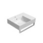 KUBE X lavabo en céramique 60x47cm, plateau droit, bord inférieur groud, blanc ExtraGlaze