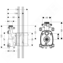 Axor Corps d’encastrement - Corps d’encastrement pour module de douchette 10650180