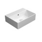 KUBE X lavabo en céramique 45x35cm, bord de fond, pas de trou de robinet, blanc ExtraGlaze