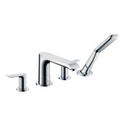 Hansgrohe Metris New - Mitigeur de baignoire à 4 trous pour bord de baignoire, chrome 31442000