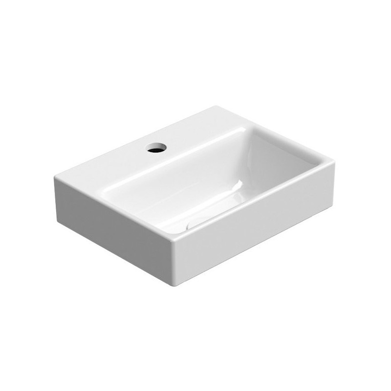 NUBES lavabo en céramique 36x28cm, bord de fond groudé, blanc ExtraGlaze NUBES lavabo en céramique 36x28cm, bord de fond groudé, blanc ExtraGlaze