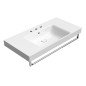 SAND lavabo en céramique 100x50cm avec étagères, bord de fond groud, 3 trous de robinet, blanc ExtraGlaze SAND lavabo en céramique 100x50cm avec étagères, bord de fond groud, 3 trous de robinet, blanc ExtraGlaze