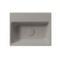 NUBES lavabo en céramique 40x32cm, bord de fond groud, pas de trou de robinet, tortora mat